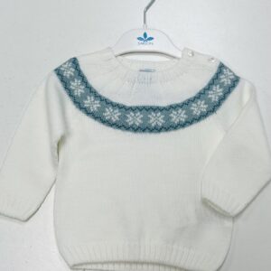 JERSEY DE BEBÉ BLANCO CON GRECA VERDE JADE (12 MESES)